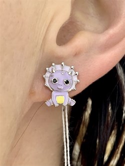 *Серьги Детские Эмаль Фианит арт. сдр2-00р216-132 (Вес 2,45 г) - фото 229603 *Серьги Детские Эмаль Фианит арт. сдр2-00р216-132 (Вес 2,45 г) - фото 229603