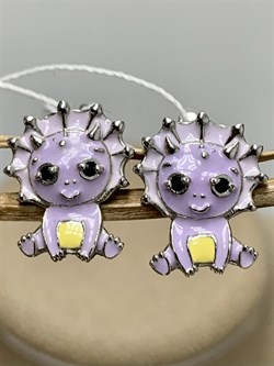 *Серьги Детские Эмаль Фианит арт. сдр2-00р216-132 (Вес 2,45 г) - фото 229604 *Серьги Детские Эмаль Фианит арт. сдр2-00р216-132 (Вес 2,45 г) - фото 229604