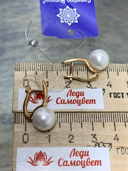 *Серьги Белый Жемчуг арт. 2320241557з-974 (Вес около 5,05 г) - фото 229642