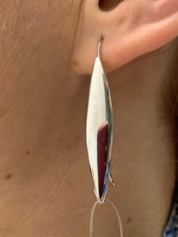 *Серьги Петли Белый Родий арт. 2-1720р-122 Вес 3,44 г - фото 229666