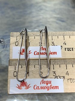 *Серьги Петли Белый Родий арт. 2-1720р-122 Вес 3,44 г - фото 229668