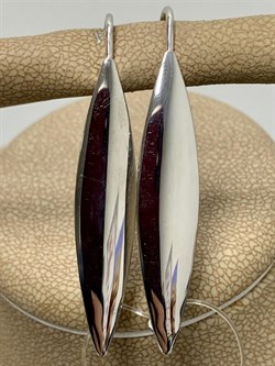 *Серьги Петли Белый Родий арт. 2-1720р-122 Вес 3,44 г - фото 229671