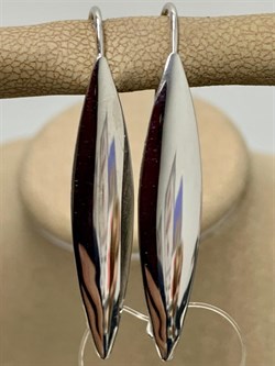 *Серьги Петли Белый Родий арт. 2-1720р-122 Вес 3,44 г - фото 229673