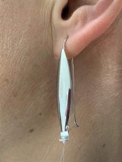 *Серьги Петли Белый Родий арт. 2-1720р-122 Вес 3,44 г - фото 229675