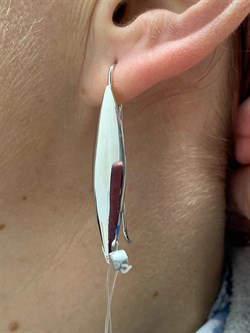 *Серьги Петли Белый Родий арт. 2-1720р-122 Вес 3,44 г - фото 229676