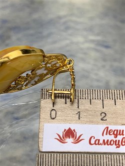 *Серьги Королевский Янтарь Эмаль Эксклюзив арт. 721094п-281 Вес 18,16 г - фото 229823 *Серьги Королевский Янтарь Эмаль Эксклюзив арт. 721094п-281 Вес 18,16 г - фото 229823