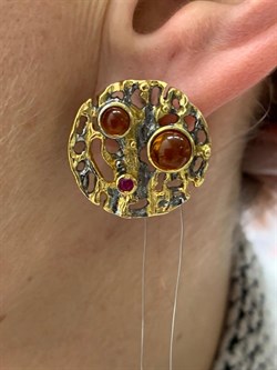 *Серьги Янтарь арт. 821917к-528 Вес 9,63 г - фото 229899 *Серьги Янтарь арт. 821917к-528 Вес 9,63 г - фото 229899