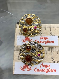 *Серьги Янтарь арт. 821917к-528 Вес 9,63 г - фото 229900 *Серьги Янтарь арт. 821917к-528 Вес 9,63 г - фото 229900