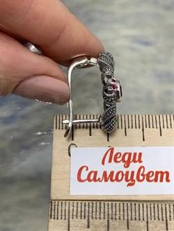 *Серьги Микс Марказит Рубин иск арт. HE881-581 вес 8,31 г - фото 231944 *Серьги Микс Марказит Рубин иск арт. HE881-581 вес 8,31 г - фото 231944