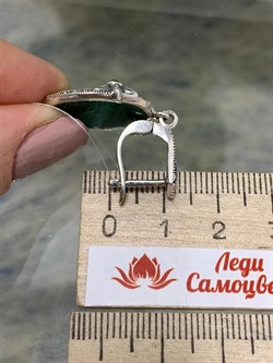 *Серьги Микс Марказит Малахит арт. С 886-769 вес 11,19 г - фото 231953