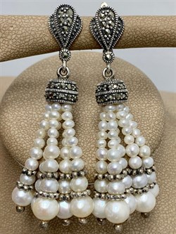 *Серьги Микс Марказит Жемчуг арт. С 718-105 (вес 20,08 г) - фото 232020 *Серьги Микс Марказит Жемчуг арт. С 718-105 (вес 20,08 г) - фото 232020