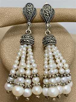 *Серьги Микс Марказит Жемчуг арт. С 718-105 (вес 20,08 г) - фото 232021 *Серьги Микс Марказит Жемчуг арт. С 718-105 (вес 20,08 г) - фото 232021