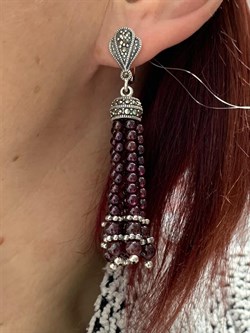 *Серьги Кисти Марказит Гранат Альмандин арт. HE718-726 вес 22,02 г - фото 232032 *Серьги Кисти Марказит Гранат Альмандин арт. HE718-726 вес 22,02 г - фото 232032