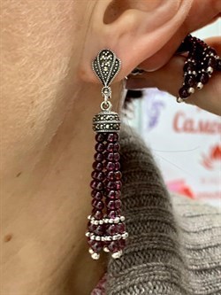 *Серьги Кисти Марказит Гранат Альмандин арт. HE718-726 вес 22,02 г - фото 232033 *Серьги Кисти Марказит Гранат Альмандин арт. HE718-726 вес 22,02 г - фото 232033