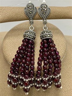 *Серьги Кисти Марказит Гранат Альмандин арт. HE718-726 вес 22,02 г - фото 232034 *Серьги Кисти Марказит Гранат Альмандин арт. HE718-726 вес 22,02 г - фото 232034