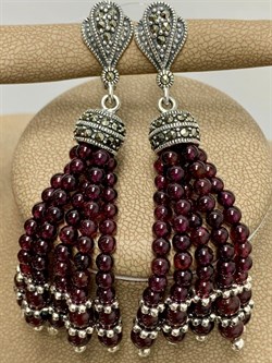 *Серьги Кисти Марказит Гранат Альмандин арт. HE718-726 вес 22,02 г - фото 232035 *Серьги Кисти Марказит Гранат Альмандин арт. HE718-726 вес 22,02 г - фото 232035