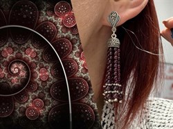 *Серьги Кисти Марказит Гранат Альмандин арт. HE718-726 вес 22,02 г - фото 232041 *Серьги Кисти Марказит Гранат Альмандин арт. HE718-726 вес 22,02 г - фото 232041