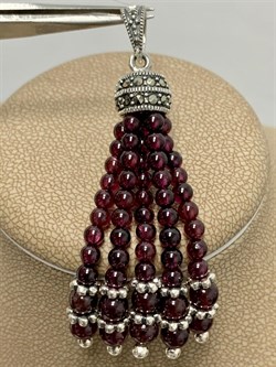 *Подвеска Микс Марказит Гранат Альмандин арт. HP718SP-883 вес 9,3 г - фото 232222