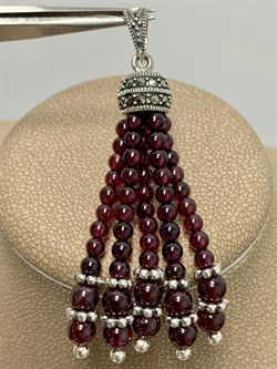 *Подвеска Микс Марказит Гранат Альмандин арт. HP718SP-883 вес 9,3 г - фото 232227