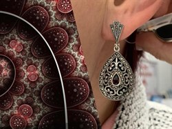 *Серьги Микс Марказит Гранат Оникс арт: HE728-886 вес 15,45 г - фото 232255 *Серьги Микс Марказит Гранат Оникс арт: HE728-886 вес 15,45 г - фото 232255