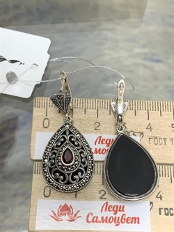 *Серьги Микс Марказит Гранат Оникс арт: HE728-886 вес 15,45 г - фото 232258 *Серьги Микс Марказит Гранат Оникс арт: HE728-886 вес 15,45 г - фото 232258