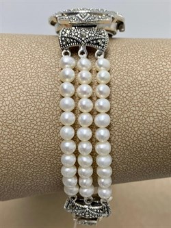 *Часы р.18,5 Микс Марказит Жемчуг арт. HW095-191 вес 37,52 г - фото 233596 *Часы р.18,5 Микс Марказит Жемчуг арт. HW095-191 вес 37,52 г - фото 233596