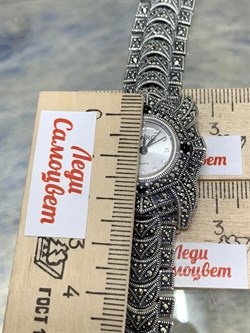 *Часы р.18,5 Микс Марказит Черный Оникс арт. HW160-242 вес 57,94 г - фото 233809 *Часы р.18,5 Микс Марказит Черный Оникс арт. HW160-242 вес 57,94 г - фото 233809