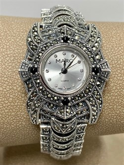 *Часы р.18,5 Микс Марказит Черный Оникс арт. HW160-242 вес 57,94 г - фото 233813 *Часы р.18,5 Микс Марказит Черный Оникс арт. HW160-242 вес 57,94 г - фото 233813