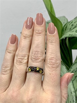 *Кольцо р.19,5 Орхидея Микс Желтый Сапфир Шпинель Дымчатый Кварц арт. К1194Ю/Ag-6122/1/7-117 вес 2,85 г - фото 234307