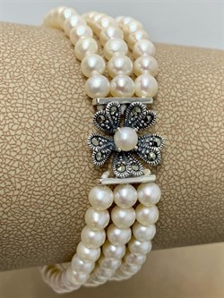 *Браслет р.17 Микс Марказит Жемчуг арт. BR731-918 вес 20.48 г - фото 234372 *Браслет р.17 Микс Марказит Жемчуг арт. BR731-918 вес 20.48 г - фото 234372