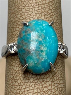 *Кольцо р.18,5 Бирюза Аризона арт. К1382Ю/Ag-619/7-485 вес 3,62 г - фото 234418