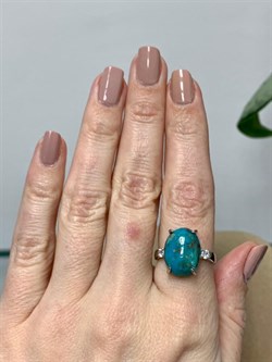 *Кольцо р.18 Бирюза Аризона арт. К1382Ю/Ag-619/7-667 вес 3,71 г - фото 234432