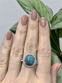 *Кольцо р.17,5 Бирюза Аризона арт. К1378Ю/Ag-619/7-801 вес 4,17 г - фото 234443 *Кольцо р.17,5 Бирюза Аризона арт. К1378Ю/Ag-619/7-801 вес 4,17 г - фото 234443