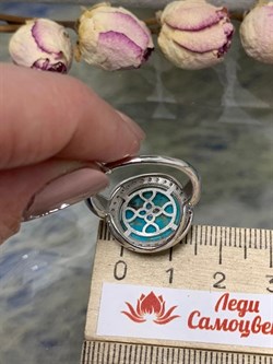 *Кольцо р.18,5 Бирюза Аризона арт. К1379Ю/Ag-619/7-290 вес 4,11 г - фото 234453