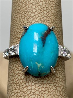 *Кольцо р.18,5 Бирюза Аризона арт. К1381Ю/Ag-619/7-847 вес 4,08 г - фото 234465 *Кольцо р.18,5 Бирюза Аризона арт. К1381Ю/Ag-619/7-847 вес 4,08 г - фото 234465