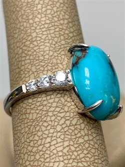 *Кольцо р.18,5 Бирюза Аризона арт. К1381Ю/Ag-619/7-847 вес 4,08 г - фото 234466 *Кольцо р.18,5 Бирюза Аризона арт. К1381Ю/Ag-619/7-847 вес 4,08 г - фото 234466