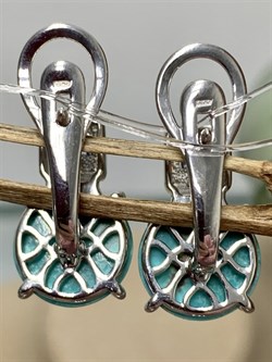 *Серьги Бирюза Аризона арт. С1583Ю/Ag-618/7-391 вес 7,23 г - фото 234489