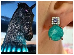 *Серьги Бирюза Аризона арт. С1583Ю/Ag-618/7-391 вес 7,23 г - фото 234490