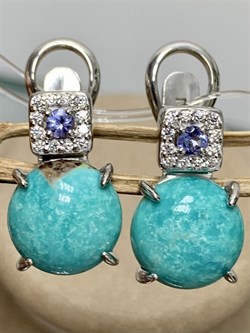 *Серьги Бирюза Аризона арт. С1583Ю/Ag-618/7-391 вес 7,23 г - фото 234495