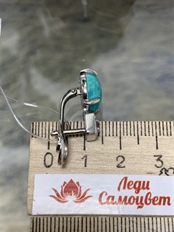 *Серьги Бирюза Аризона арт. С1583Ю/Ag-618/7-391 вес 7,23 г - фото 234496