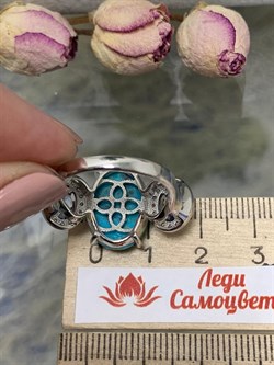 *Кольцо р.18 Бирюза Аризона Танзанит арт. К1579Ю/Ag-618/7-795 вес 6,14 г - фото 234563 *Кольцо р.18 Бирюза Аризона Танзанит арт. К1579Ю/Ag-618/7-795 вес 6,14 г - фото 234563