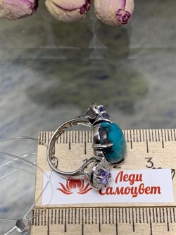 *Кольцо р.17 Бирюза Аризона Танзанит арт. К1579Ю/Ag-618/7-671 вес 6,14 г - фото 234608 *Кольцо р.17 Бирюза Аризона Танзанит арт. К1579Ю/Ag-618/7-671 вес 6,14 г - фото 234608