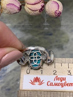 *Кольцо р.17 Бирюза Аризона Танзанит арт. К1579Ю/Ag-618/7-578 вес 6,15 г - фото 234617 *Кольцо р.17 Бирюза Аризона Танзанит арт. К1579Ю/Ag-618/7-578 вес 6,15 г - фото 234617