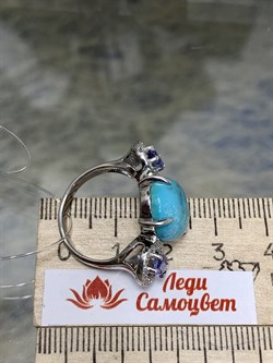 *Кольцо р.17,5 Бирюза Аризона Танзанит арт. К1579Ю/Ag-618/7-759 вес 5,88 г - фото 234646 *Кольцо р.17,5 Бирюза Аризона Танзанит арт. К1579Ю/Ag-618/7-759 вес 5,88 г - фото 234646