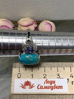 *Кольцо р.19,5 Бирюза Танзанит арт. К1579Ю/Ag-618/7-251 вес 6,13 г - фото 234651 *Кольцо р.19,5 Бирюза Танзанит арт. К1579Ю/Ag-618/7-251 вес 6,13 г - фото 234651