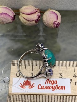 *Кольцо р.19 Бирюза Аризона Танзанит арт. К1579Ю/Ag-618/7-175 вес 6,3 г - фото 234670 *Кольцо р.19 Бирюза Аризона Танзанит арт. К1579Ю/Ag-618/7-175 вес 6,3 г - фото 234670