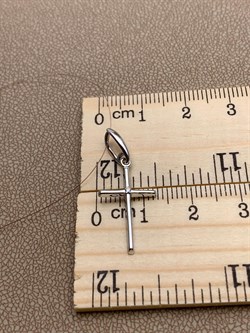 *Подвеска Крест Белый Бр цв Белое арт. 08-00075-03-001-01-03-1044162098450 вес 0,77 г - фото 234734