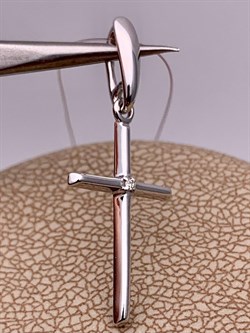 *Подвеска Крест Белый Бр цв Белое арт. 08-00075-03-001-01-03-1044162098450 вес 0,77 г - фото 234737