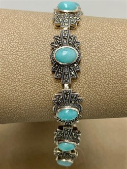 *Браслет р.21 Марказит Амазонит арт. BR079-095 вес 31,54 г - фото 234876 *Браслет р.21 Марказит Амазонит арт. BR079-095 вес 31,54 г - фото 234876