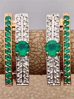 *Серьги Зеленый Агат Белый Бр цв Красное арт. 2-1101-1044160308872 вес 2,98 г - фото 235003 *Серьги Зеленый Агат Белый Бр цв Красное арт. 2-1101-1044160308872 вес 2,98 г - фото 235003